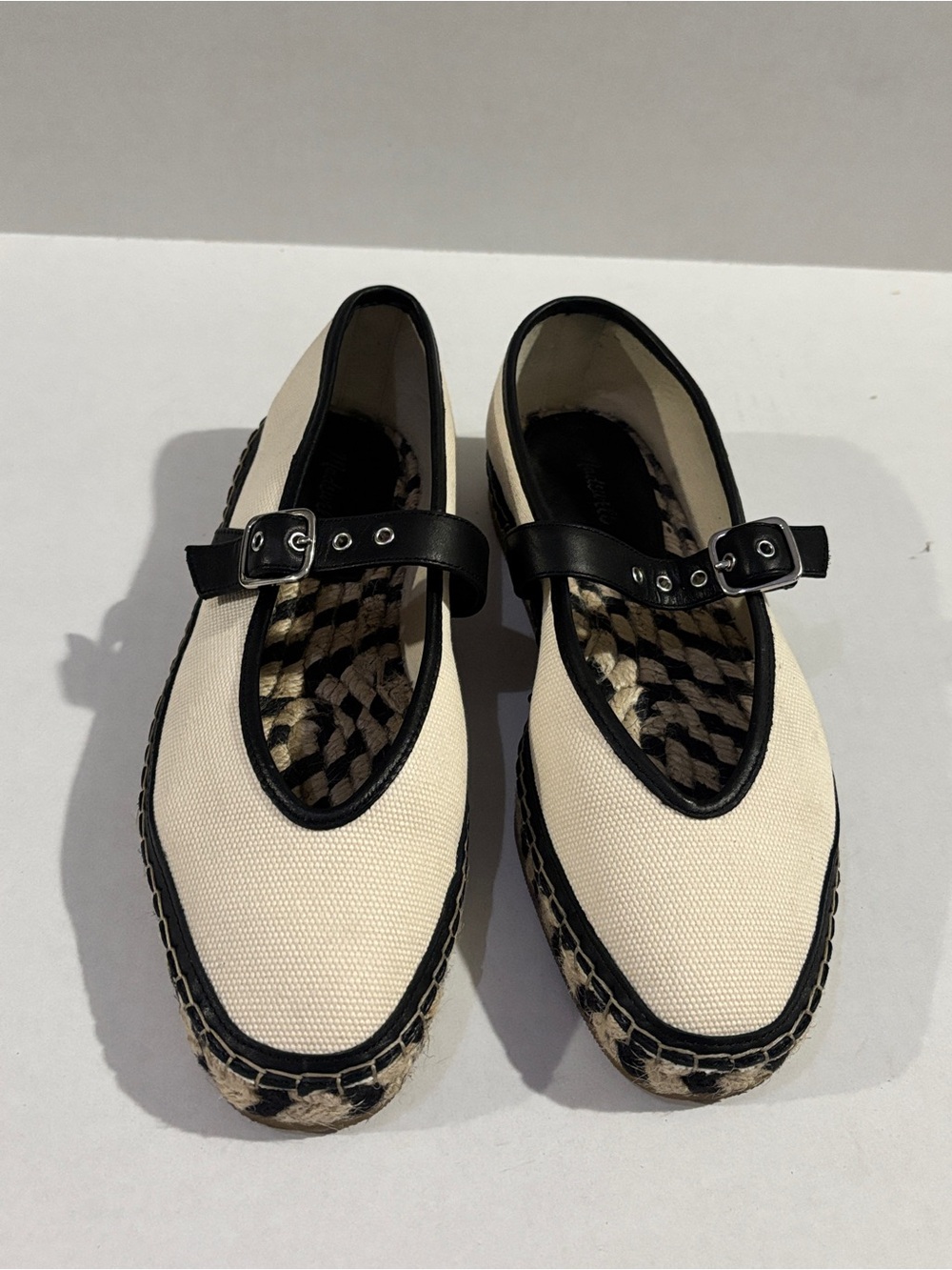 Madewell The Remy Mary Jane Womens size 8 Shoes Espadrille Cream & Black - Picture 15 of 16